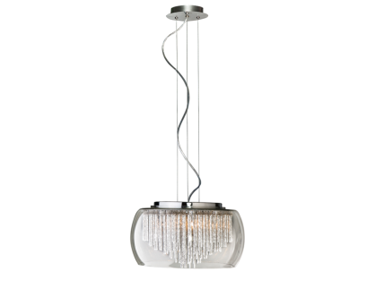 Lampa wisząca Rego 40 AZzardo  3957-5PX AZ0999  kryształki wyłaniają się spod okrągłego klosza elegancka kryształowa
