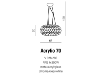 Lampa wisząca ACRYLIO 70 azzardo AZ0059  wykonany z przezroczystych kulek które, przepuszczają światło - 3