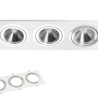 OPRAWA WPUSZCZANA POTRÓJNA 3 x AR111 ES111 BIAŁĄ /ALU 