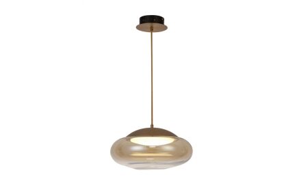 Lampa wisząca Helena C AZ4668 szklany klosz w kolorze mosiądzu LED