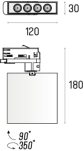 Lampa sufitowa natynkowa SHIFT 1.4 Adaptor 3F Labra 7.2751   - 3