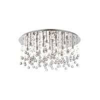 Plafon Moonlight PL15 Ideal Lux  077819   podstawa w kształcie okręgu jest  z metalu w kolorze chromu zwisające kawałki są z kryształu