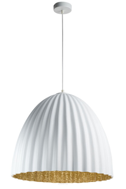 Lampa wisząca TELMA 70 SIGMA 32029 KARBOWANA BIAŁA ZŁOTA