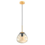 Lampa wisząca FELLET PND-8455-1-CN Italux kolor lampy- złoty kolor klosza- szampański NIESZABLONOWY KSZTAŁT PRZYCIĄGAJĄCY WZROK - 2