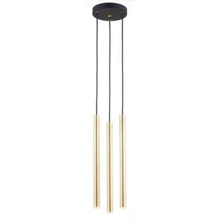 Lampa wisząca SICILIA 6106 Argon 3 tuby LED złota mosiądz