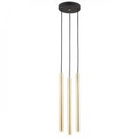 Lampa wisząca SICILIA 6106 Argon 3 tuby LED złota mosiądz