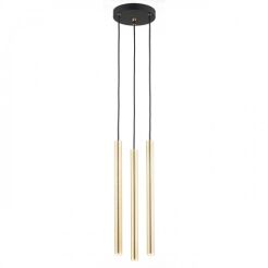 Lampa wisząca SICILIA 6106 Argon 3 tuby LED złota mosiądz