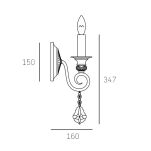 Lampa ścienna kinkiet  Brest - W01681AU COSMO Light wykonana w stylu nowojorskim połączonym z klasycznym zloty bogato zdobiony kryształki - 3