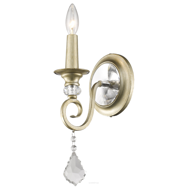Lampa ścienna kinkiet  Brest - W01681AU COSMO Light wykonana w stylu nowojorskim połączonym z klasycznym zloty bogato zdobiony kryształki