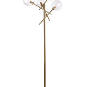 Lampa podłogowa LOLLIPOP LAMPA STOJĄCA F0042 nowoczesna klosze kule transparentne metal mosiądz