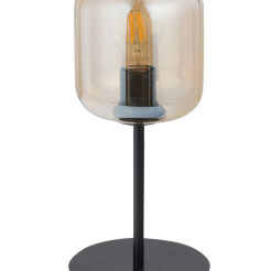 Lampa stołowa SHINE CZARNA Z BURSZTYNOWYM KLOSZEM 50257