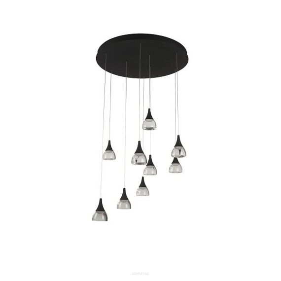 Lampa wisząca DALMATIA 9 AZ3143 nowoczesna minimalistyczna kolor czarny 9 źródeł światła