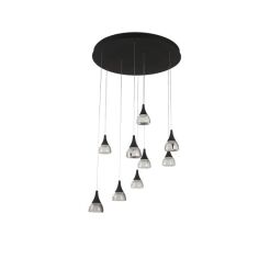 Lampa wisząca DALMATIA 9 AZ3143 nowoczesna minimalistyczna kolor czarny 9 źródeł światła