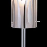 Lampka stołowa Triplet MTM1575/1CR Italux  nowoczesna lampa wykończenie w kolorze chromu klosz w kształcie tuby ze szkła z dekoracyjnym motywem chromowanym
