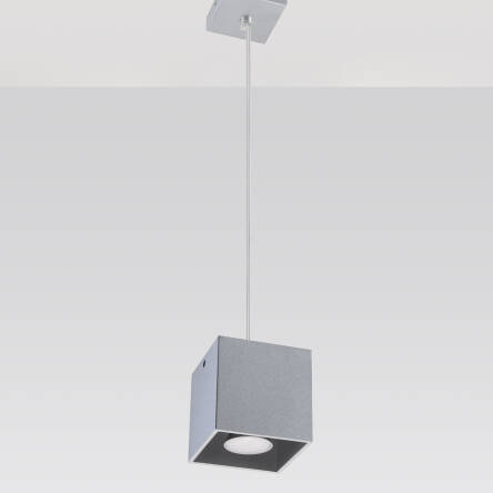 Lampa wisząca Quad szara kostka SL.0061 SOLLUX LIGHTING techniczna nowoczesna kwadratowa