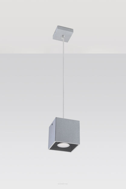 Lampa wisząca Quad szara kostka SL.0061 SOLLUX LIGHTING techniczna nowoczesna kwadratowa