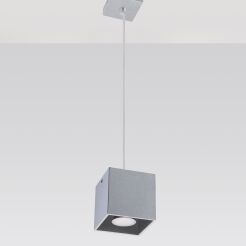 Lampa wisząca Quad szara kostka SL.0061 SOLLUX LIGHTING techniczna nowoczesna kwadratowa