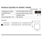 Oprawa natynkowa kwadratowa czarna nowoczesna MONZA S 40 square Azzardo AZ2275 SHS563000-50-BK LED 5,5 cm wysokości 40 cm szerokości - 2
