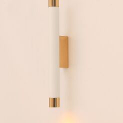Kinkiet Q Parette Bianco / Gold ORLICKI DESIGN Tuba 29 cm biało- złota
