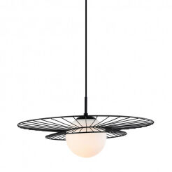 Lampa wisząca ALISON MDM-4001/1 BK Italux DRUCIANA OPRAWA W KOLORZE CZARNYM SZKLANA KULA W CENTRUM