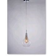 Lampa wisząca Elektra 1 AZzardo MD15002028-1A  AZ1687 wykonana jest z aluminium oraz szkła w kolorze transparentnym/ złotym styl skandynawski