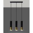 Lampa wisząca LOOPEZ SL.0954 Sollux tuba 3xGU10 czarna złota listwa - 3