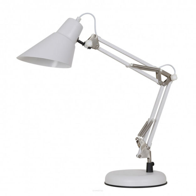 Lampa stołowa JASON MT-HN2041 WH+S.NICK Italux BIURKOWA / GABINETOWA BIAŁA WYKONANA Z METALU 