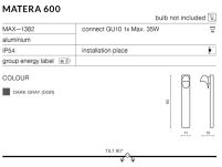 Lampa zewnętrzna  MATERA 600 AZ2185 Azzardo latarnia w kolorze szarym idealna do oświetlenia alejki - 4