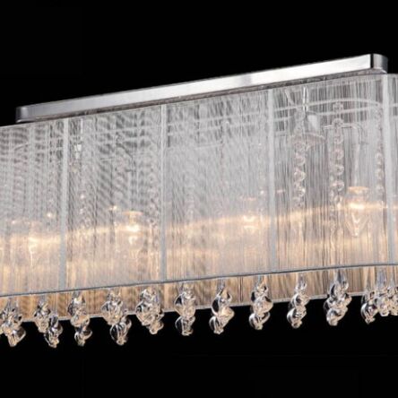 Plafon Isla MXM1870-4 WH Italux biały abażur z tkaniny styl pałacowy elegancki kryształki