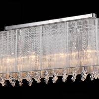 Plafon Isla MXM1870-4 WH Italux biały abażur z tkaniny styl pałacowy elegancki kryształki