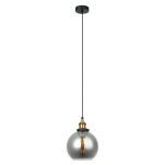 Lampa wisząca CARDENA MDM-4330/1 GD+SG Italux POJEDYNCZY ZWIS W STYLU INDUSTRIAL / RETRO CZARNY / ZŁOTY / DYMIONE SZKŁO  - 2