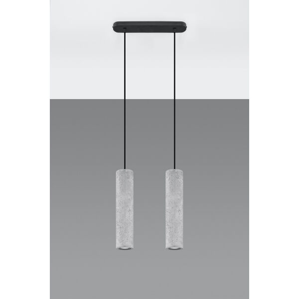 LAMPA  WISZĄCA LUVO 2 BETONOWA LOFTOWA TUBY minimalistyczna SL.0654 SOLLUX