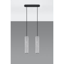 LAMPA  WISZĄCA LUVO 2 BETONOWA LOFTOWA TUBY minimalistyczna SL.0654 SOLLUX