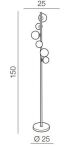 Lampa podłogowa SYBILLA Azzardo AZ4405 Czarna podstawa białe kule 150 cm - 2