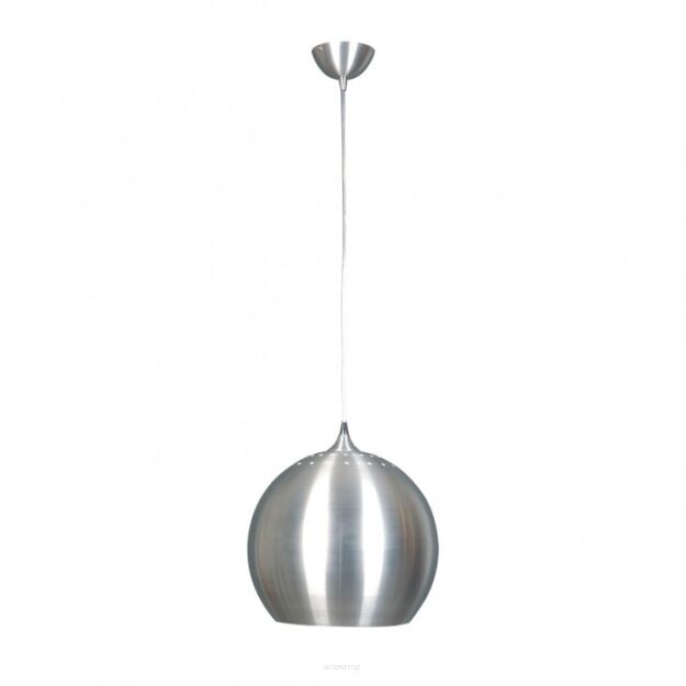 Lampa wisząca Polar MDE129/1 Italux kulisty klosz z metalu z wyciętymi ozdobnymi okręgami u góry pieknie przepuszczającymi światło