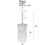 Lampa wisząca Plaza P0287 MAXlight  dekoracyjna elegancka wykonana z metalu o chromowanym zabarwieniu oraz szkła - 2