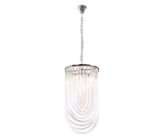 Lampa wisząca Plaza P0287 MAXlight  dekoracyjna elegancka wykonana z metalu o chromowanym zabarwieniu oraz szkła