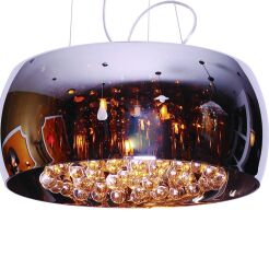 Lampa wisząca Burn 2 AZzardo AZ0700  wnętrza szklanego klosza wydobywaja się kryształy, które nadają awangardowego stylu