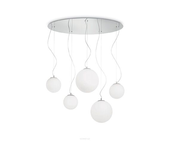 Lampa wisząca Mapa Bianco SP5 043562 NOWOCZESNY IP20 SZKŁO Ideal Lux minimalistyczna oprawa w kolorze białym 