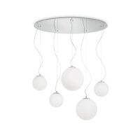 Lampa wisząca Mapa Bianco SP5 043562 NOWOCZESNY IP20 SZKŁO Ideal Lux minimalistyczna oprawa w kolorze białym 