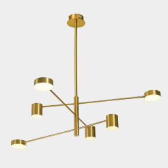 Lampa wisząca Remdal PND-16374-6-COP-GD-4K złota talerzyki