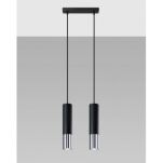 Lampa wisząca LOOPEZ SL.0941 Sollux 2 tuby czarna/ chrom - 3