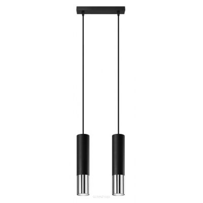 Lampa wisząca LOOPEZ SL.0941 Sollux 2 tuby czarna/ chrom