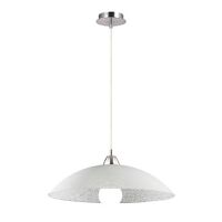 Lampa wisząca Lana SP1 D50 Ideal Lux  068169  z przezroczystego szkła  w środku stonie ozdobiony  dekoracyjnym nadrukiem a na zewnetrznej stronie  piaskowany