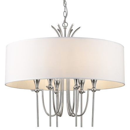 Lampa wisząca  Las Vegas - P06698NI COSMO Light wykonana w stylu nowojorskim abażur z tkaniny