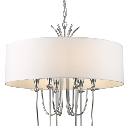 Lampa wisząca  Las Vegas - P06698NI COSMO Light wykonana w stylu nowojorskim abażur z tkaniny