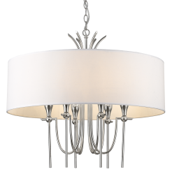 Lampa wisząca  Las Vegas - P06698NI COSMO Light wykonana w stylu nowojorskim abażur z tkaniny