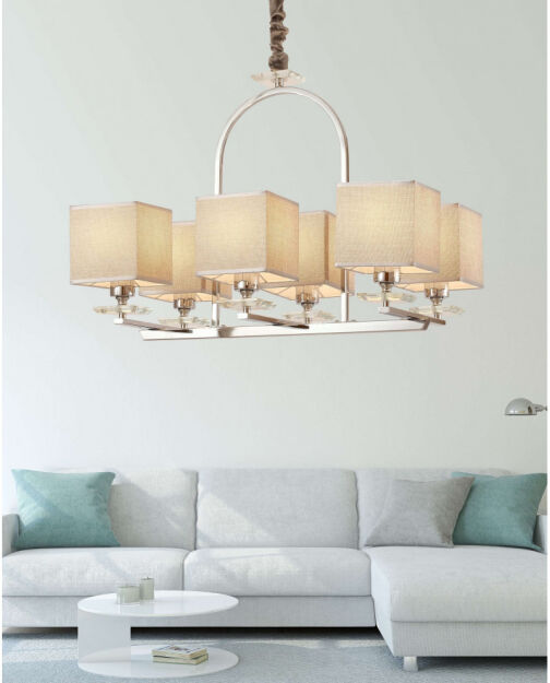 LAMPA WISZĄCA  LINIANO W6 LDW 17100-6 (CHR) klasyczna idealna nad stół