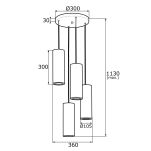 Lampa wisząca LINEA 1693 Argon 4 tuby złote E27 - 2
