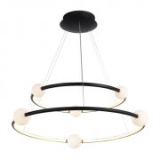 Lampa wisząca LOZANNA PND-20112035-2A-BL Italux Modernistyczna czarna + białe kule